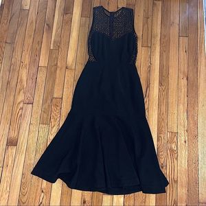 Revolve Fitted Flare Cage midi Dress